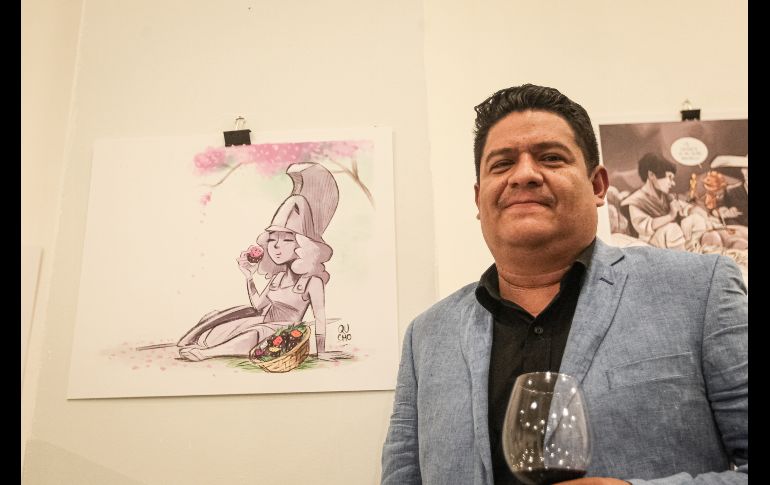 Qucho agradeció la apertura de PALCCO para exponer su obra, un total de 26 cartones publicados durante los últimos 4 años. EL INFORMADOR / H. Figueroa