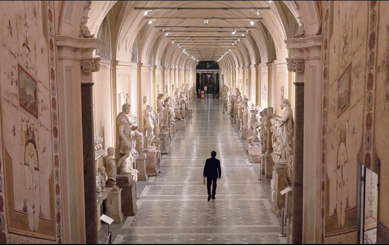 Vista de una de las galerías de los museos, que resguarda diversas esculturas. AFP/T. Fabi