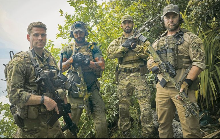 Protagonistas de la cinta “Rescate imposible”. De izquierda a derecha: Liam Hemsworth, Ricky Whittle, Milo Ventimiglia y Luke Hemsworth. CORTESÍA