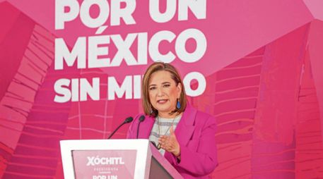 Xóchitl Gálvez, durante su visita a Oaxaca. ESPECIAL