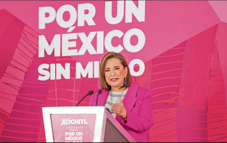 Xóchitl Gálvez, durante su visita a Oaxaca. ESPECIAL