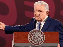 El Presidente de Mexico Andres Manuel López Obrador, durante su conferencia de prensa matutina este lunes en Palacio Nacional. EFE/Jose Mendez