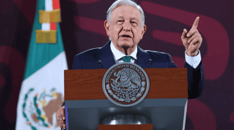 López Obrador durante su conferencia de prensa, este miércoles 29 de mayo, en Palacio Nacional. SUN/Fernanda Rojas/RDB.