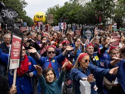 Manifestación contra el partido derechista RN, que obtuvo resultados favorables en las elecciones europeas. EFE/A. Pain