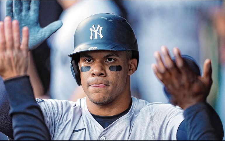 El dominicano luce en su temporada de debut con los Yankees. AFP/K. Rivas