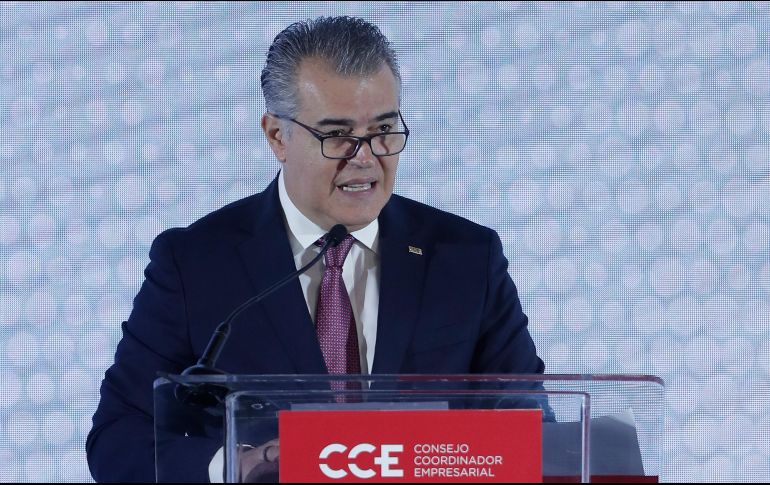 El presidente del Consejo Coordinador Empresarial, Francisco Cervantes, durante el encuentro de líderes empresariales con la presidenta electa Claudia Sheinbaum. EFE/I. Esquivel