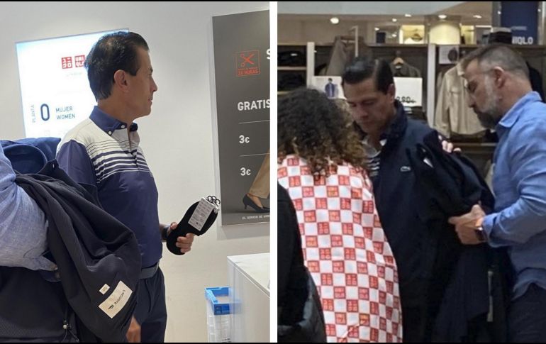 En las imágenes se puede ver al expresidente Peña Nieto en una sucursal de la tienda Uniqlo. ESPECIAL
