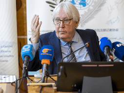 Martin Griffiths expresa su preocupación de la intensificación del conflicto en Gaza durante conferencia de prensa de ACANU el 26 de junio del 2024.  EFE / M. TREZZINI