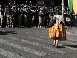 El presidente boliviano insistió en hacer un llamado a la democracia con apoyo de organizaciones sociales. EFE/ L. Gandarillas