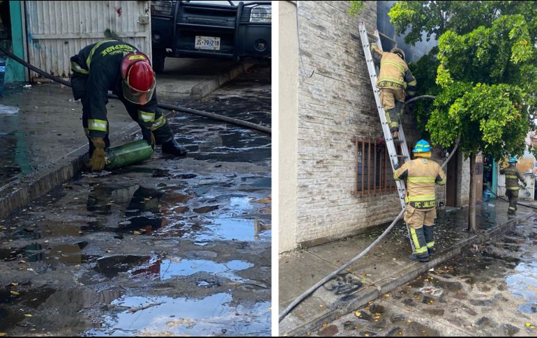 Brigadistas de Protección Civil y Bomberos del Estado apagaron rápidamente un incendio en Las Juntas, Tlaquepaque. ESPECIAL