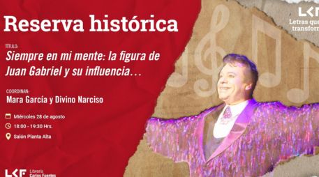 El día de mañana, en conmemoración del aniversario luctuoso de Juan Gabriel, se realizará este evento en la Librería Carlos Fuentes. ESPECIAL