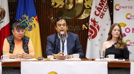 Los diferentes dirigentes asistentes a la reunión, también hicieron un llamado a que se respete el triunfo electoral en Jalisco de Pablo Lemus. EL INFORMADOR / H. FIGUEROA