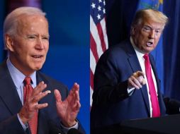 Ayer, Biden y Trump coincidieron en Nueva York en el homenaje anual para las víctimas de las Torres Gemelas. AFP/JIM WATSON y AP/Evan Vucci