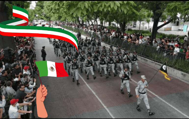 Como de manera anual, el desfile cívico-militar del 16 de septiembre se estará realizando en el centro de Guadalajara; aquí los detalles. EL INFORMADOR/ ARCHIVO/ ESPECIAL/ CANVA