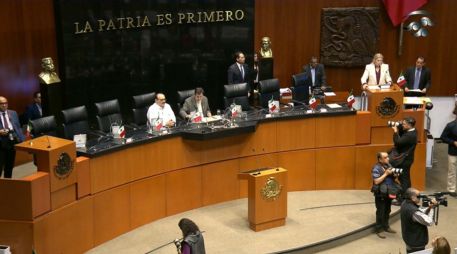 Gerardo Fernández Noroña, proclamó oficialmente la reforma constitucional. FACEBOOK / Senado de la República