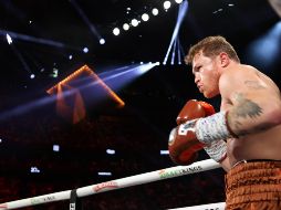 Canelo dedicó unas palabras a sus seguidores y su familia tras su victoria ante Edgar Berlanga. EFE/ O. Guzmán.