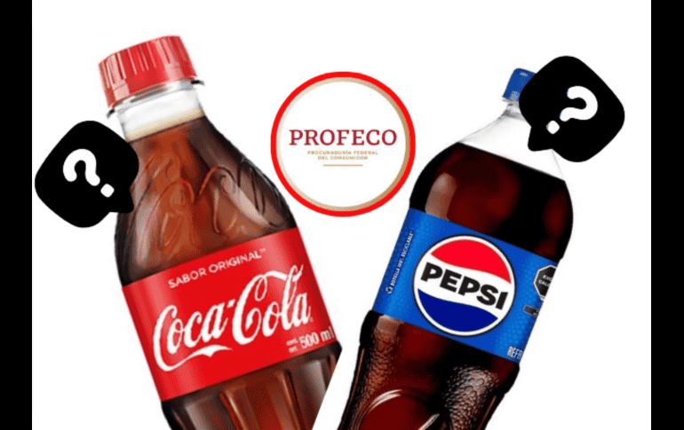 Aunque Coca-Cola y Pepsi son prácticamente equivalentes en términos de nutrientes y riesgos para la salud, la clave está en moderar su consumo o buscar alternativas más saludables. ESPECIAL/PROFECO/COCA COLA/PEPSI