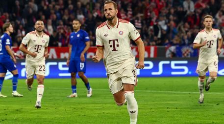 Harry Kane anotó cuatro de los nueve goles del Bayern y llega a 33 en su carrera en Champions. EFE/S. Szilagyi