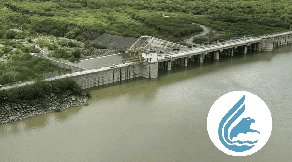 Vista aérea de la presa El Cuchillo en Nuevo León. ESPECIAL/Comisión Nacional del Agua (Conagua)