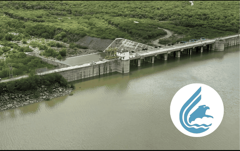 Vista aérea de la presa El Cuchillo en Nuevo León. ESPECIAL/Comisión Nacional del Agua (Conagua)