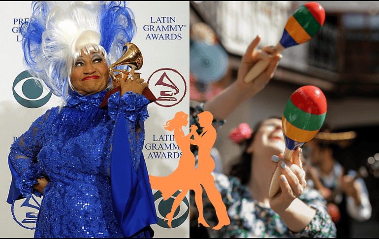 En la fotografía, Celia Cruz sostiene su Grammy a mejor álbum de salsa por 