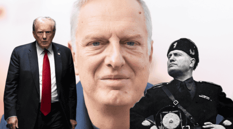 El escritor italiano Antonio Scurati presentó el día de ayer su obra “M. La hora del destino”, en donde aborda características muy parecidas entre Mussolini y Trump. EFE/ ARCHIVO/ ESPECIAL/ CANVA