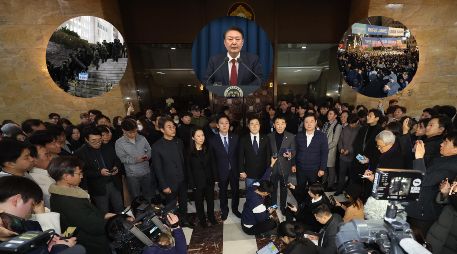 Las fuerzas de la oposición que dominan la cámara aprobaron con 190 votos a favor la revocación de la ley marcial. EFE / EPA / YONHAP SOUTH KOREA OUT