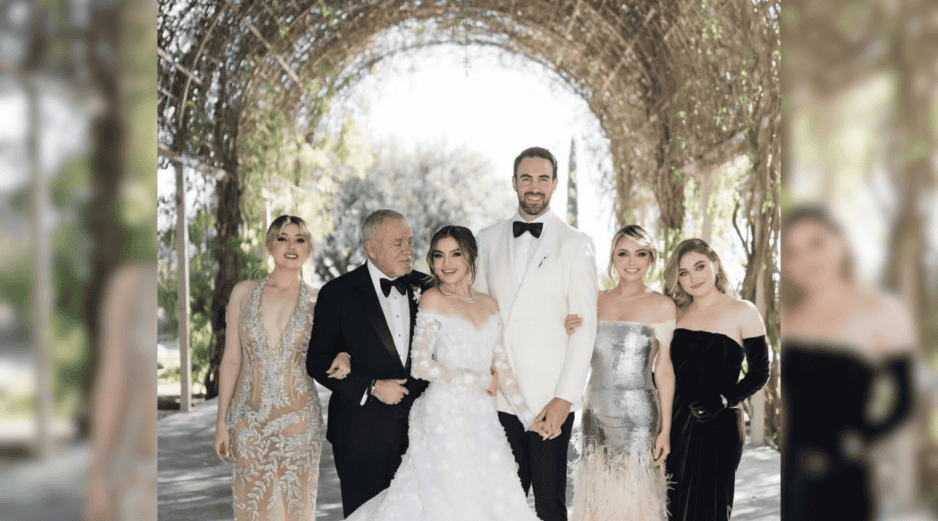 Sofía Castro luce vestido de Oscar de la Renta durante su boda. INSTAGRAM / @quiencom