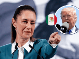 La presidenta Claudia Sheinbaum participa en rueda de prensa en Palacio Nacional de la Ciudad de México ante investidura de Trump. EFE/ M. Guzmán