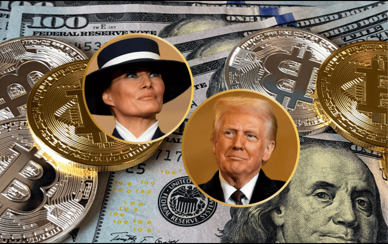 El presidente Donald Trump y la primera dama Melania cuentan con criptomoneda, Meme Coin. EFE/EPA/Greg Nash