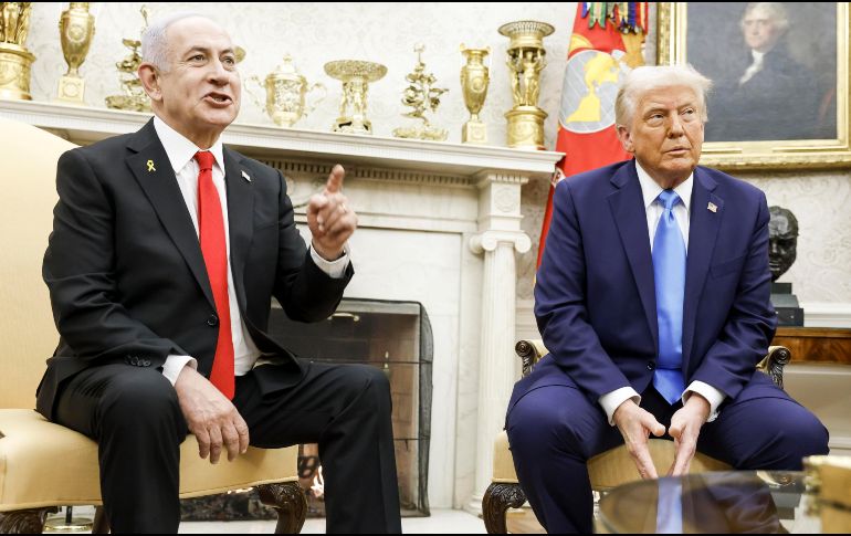 Esta es la primera vez que Trump se reúne con un mandatario extranjero, durante su segunda administración. EFE / S. Thew