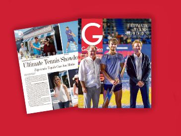 Esta semana en portada: Gustavo Santoscoy Arriaga, Tomas Machac y Gustavo Santoscoy García, organizdores y ganador del Ultimate Tennis Showdown (UTS). GENTE BIEN JALISCO / H. Figueroa