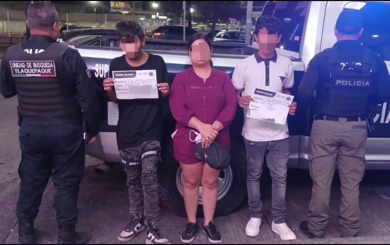 Dos menores de edad fueron rescatados en la Central Nueva luego de que fuesen cooptados por una falsa promesa de empleo. ESPECIAL / Policía de Tlaquepaque