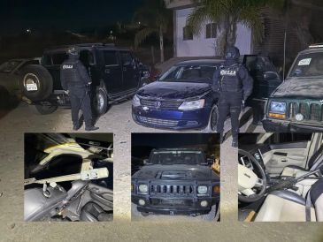 La FIR aseguró una serie de vehículos y armas en diversos puntos de Villa Hidalgo, Jalisco. ESPECIAL