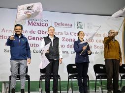 Alfonso Durazo Montaño y  Claudia Sheinbaum Pardo, dieron el banderazo de arranque de obra del nuevo Hospital General de Zona.ESPECIAL / SUN