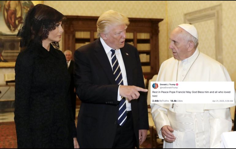 Donald Trump transmitió en un escueto mensaje su pésame por la muerte del Papa Francisco. EFE / ARCHIVO