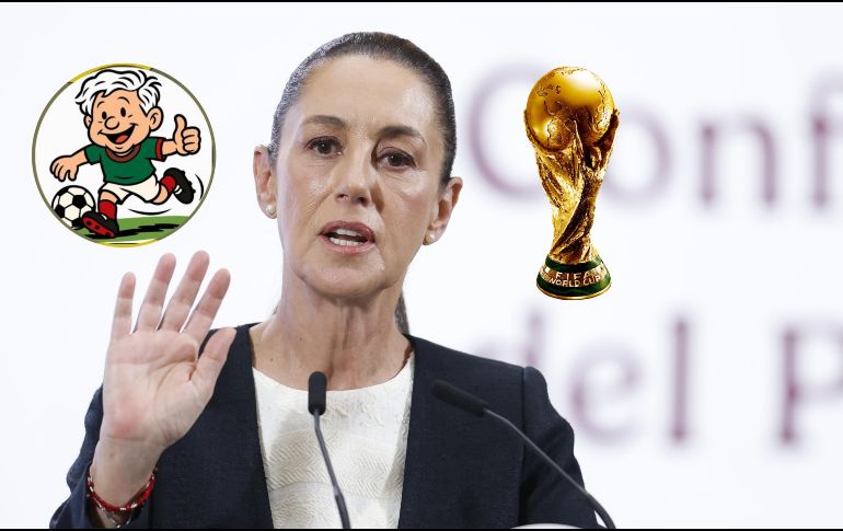 No es cierto que la Presidenta de México haya presentado una caricatura inspirada en López Obrador como la nueva mascota del Mundial de Fútbol de 2026. EFE / Sashénka Gutiérrez