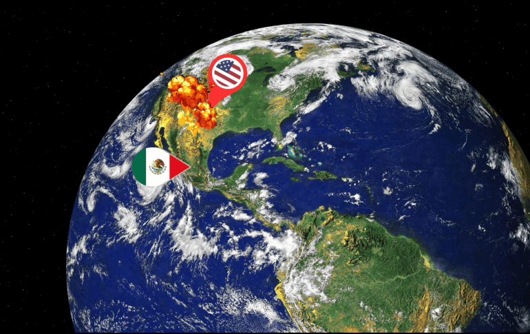 Aunque México no sería un objetivo directo ante una ofensiva nuclear contra Estados Unidos, su cercanía territorial, sus vínculos económicos y su relación geopolítica con el país vecino lo hacen especialmente sensible a las consecuencias de un conflicto de esta magnitud. CANVA
