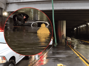 El agua en el paso a desnivel del Área Metropolitana de Guadalajara que más se inunda puede alcanzar hasta los 6 metros de altura. ESPECIAL