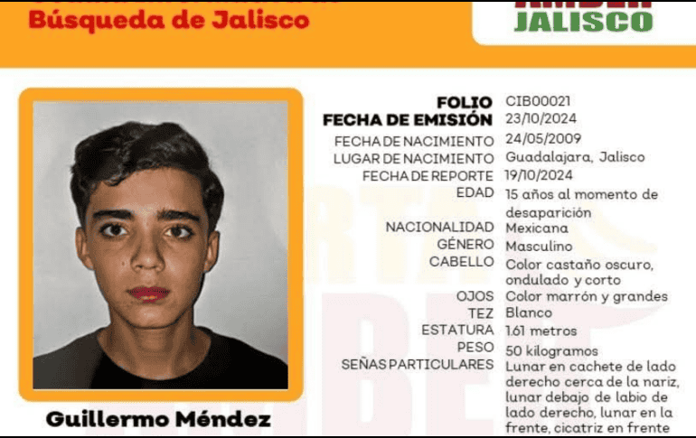 Además de Guillermo, en Jalisco todavía hay —al menos— mil 250 menores de edad entre los 0 y los 17 años, que aún faltan por localizar, de acuerdo con datos del Registro Nacional de Personas Desaparecidas o No Localizadas. CORTESÍA / Alerta Amber Jalisco.