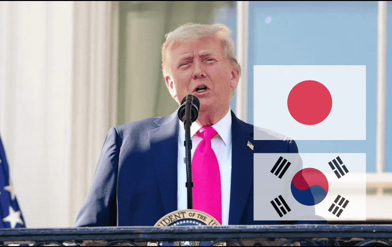 El texto es el mismo en ambas y Trump comenta que esos aranceles 