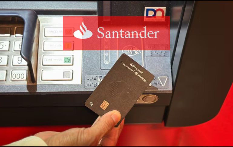 Según Santander, la funcionalidad ya está activa en 8 mil de los más de 10 mil cajeros de la institución, y se completará en los próximos días. ESPECIAL / SUN
