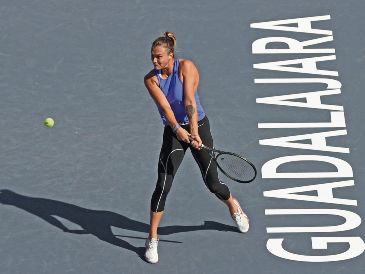 Aryna Sabalenka se mostró ante el público tapatío en 2021 y 2022; hoy es favorita en Wimbledon. AFP/M. Stockman