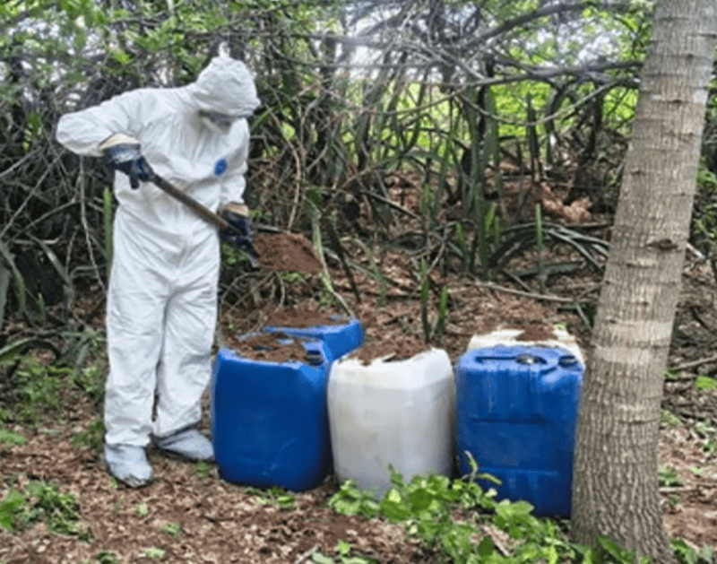 En estos lugares concentraban insumos químicos destinados a la fabricación de drogas sintéticas.  CORTESÍA