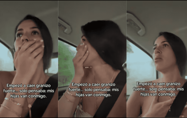 Tiktoker española desata comentarios por su reacción ante granizada. ESPECIAL / TIKTOK / @juliamenugarcia