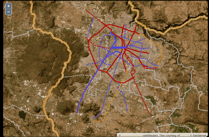El mapa contempla las necesidades de Transporte Masivo y Transporte de Alta Calidad en la ciudad. ESPECIAL 