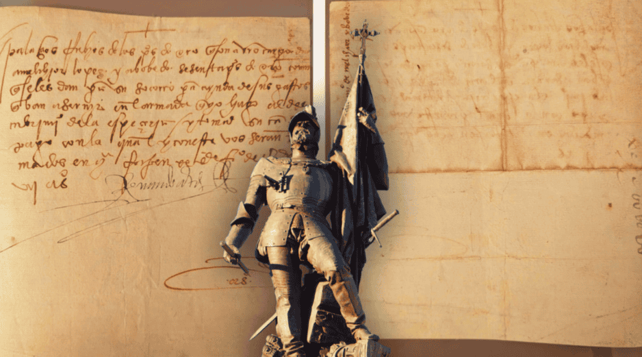 El FBI compartió imágenes del manuscrito original firmada por Hernán Cortés el 20 de febrero de 1527. X / @FBI / ESPECIAL