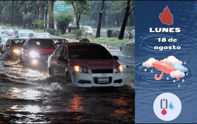 El clima en la Ciudad de México estará marcado por contrastes: un ambiente caluroso durante el día y la llegada de lluvias fuertes hacia la tarde y la noche. ESPECIAL / SUN y CANVA