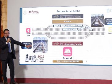 El percance se suscitó cuando el tren se trasladaba de Cancún, en la costa caribeña mexicana, a Mérida, en el Golfo de México. SUN / B. Fregoso