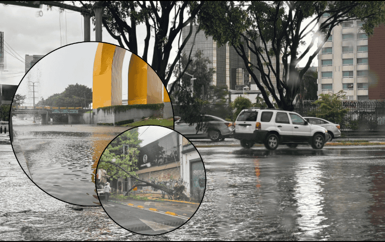 Ante la precipitación, diversos usuarios en redes sociales comenzaron a reportar afectaciones. EL INFORMADOR ESPECIAL/Policía Vial